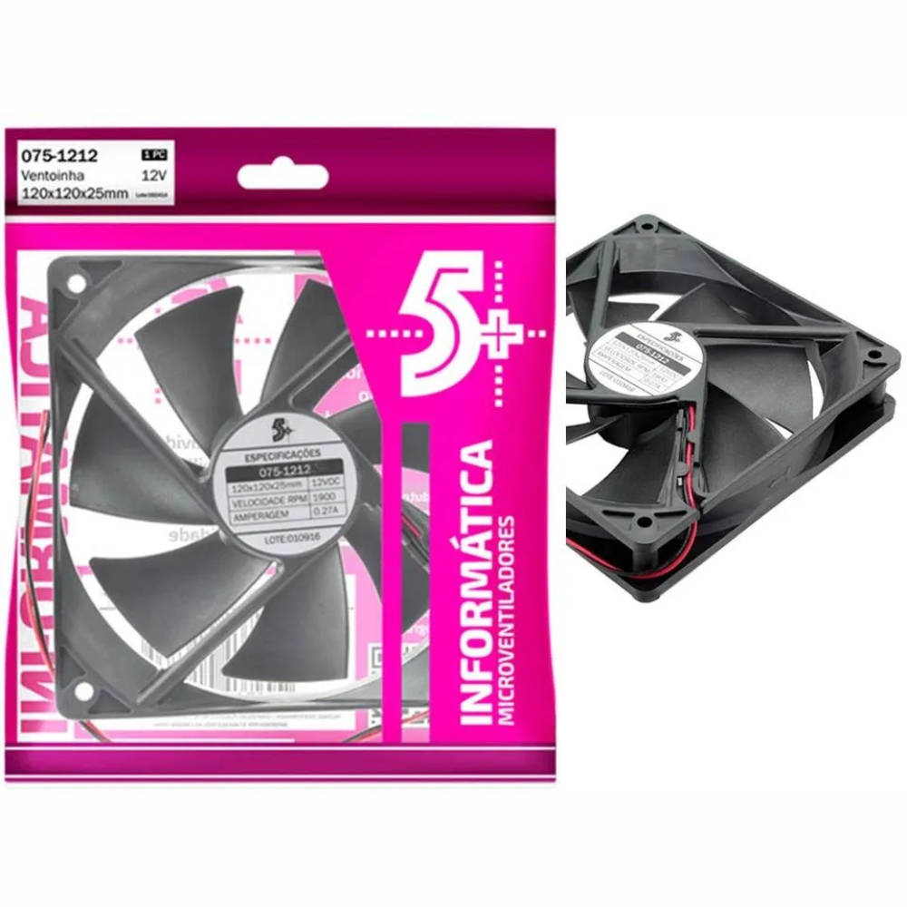 Micro Ventilador Cooler Ventoinha 120x120x25mm 1900Rpm 12V 0.27A ChipSCE
